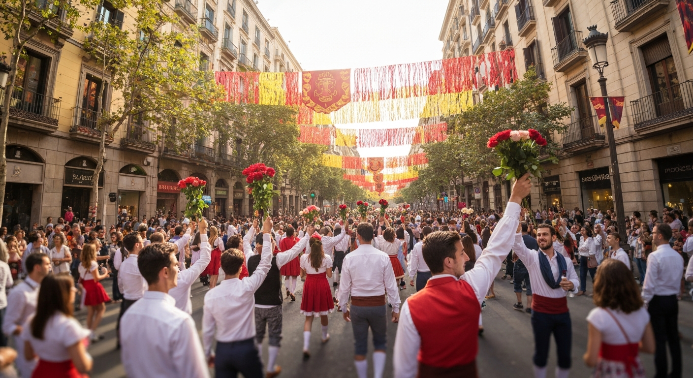 Barselona'da Sant Jordi Coşkusu: Güller ve Kitaplarla Dolu Sokaklar