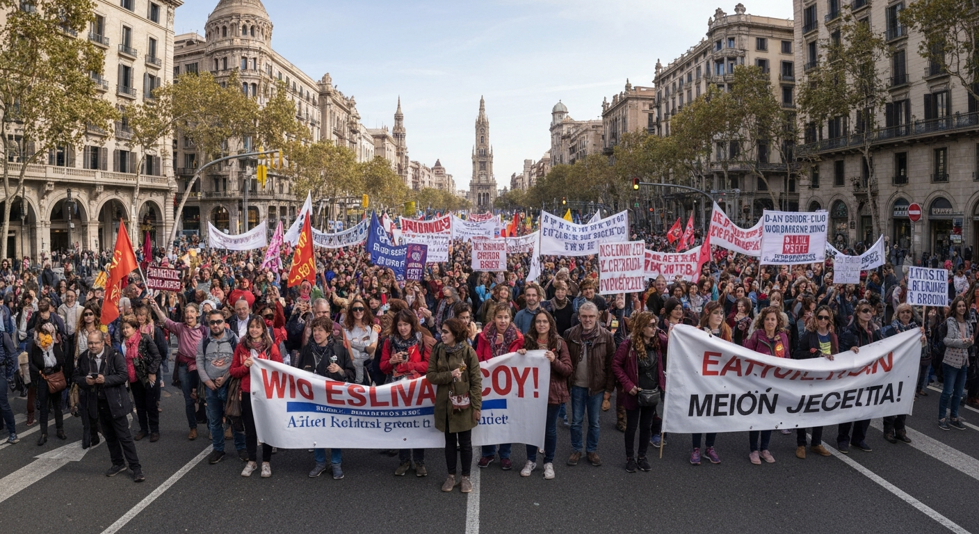 Barcelonès'te Öğretmenler Sokağa Çıktı: Eğitimde Süregelen Mücadele