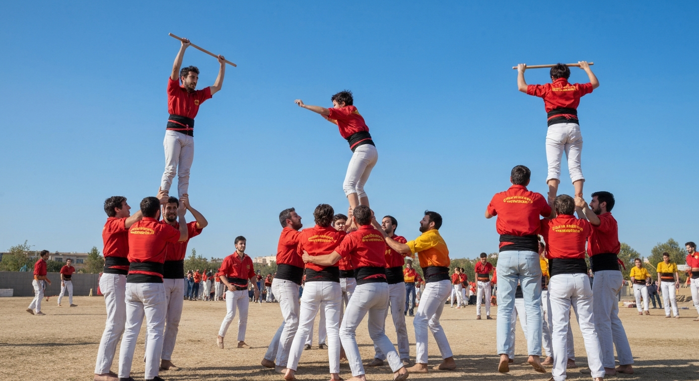 Barselona Castellers'den Tarihi Başarı: İnsan Kuleleri İçin Güvenlik Ağına 18.000 Euro