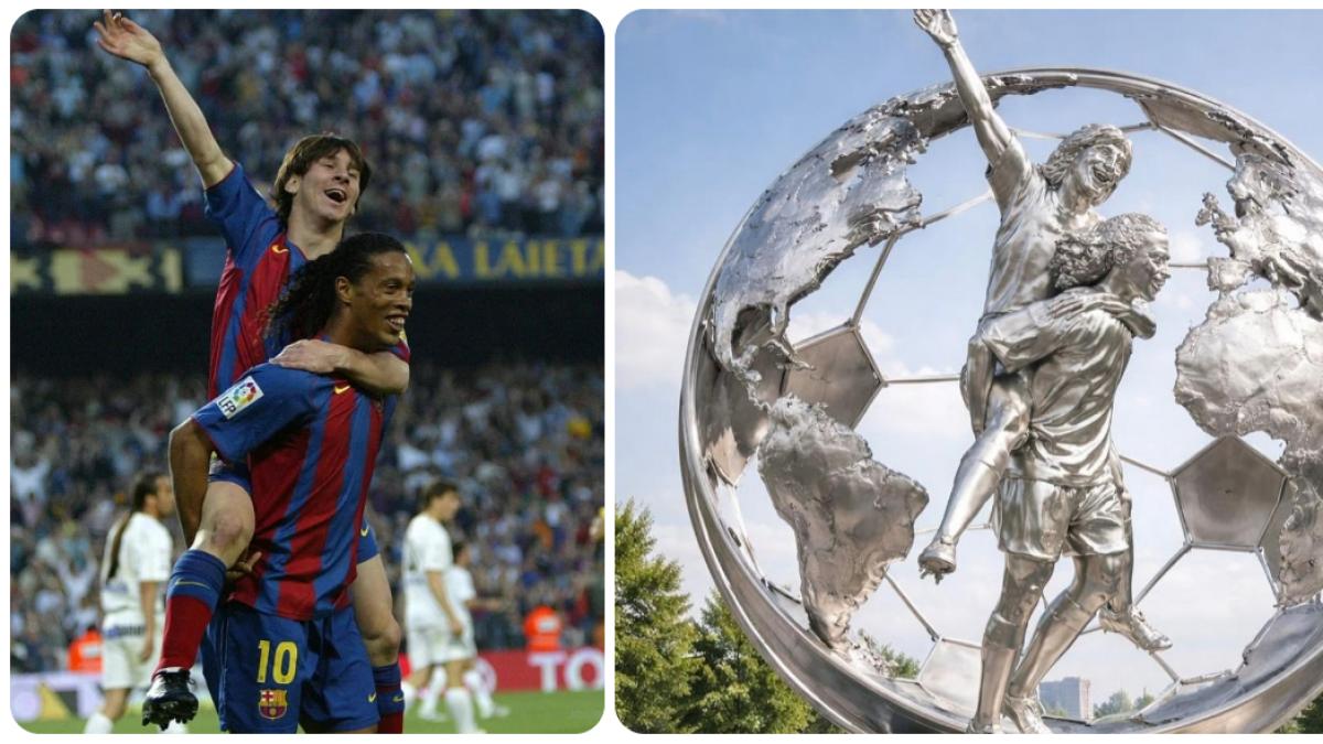 Ronaldinho ve Messi'nin Efsanevi Anı Castelldefels'te Heykelleşiyor: Messi'nin İlk Golü