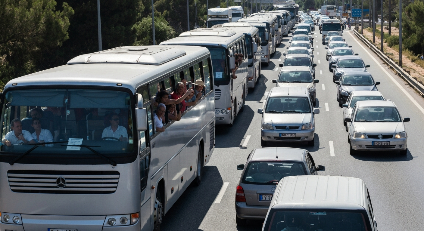 Barselona'da Turist Otobüsleri Sardenya Caddesi'ni Felç Ediyor: Halk İsyan Etti