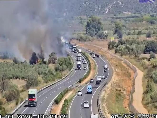 Katalonya'da AP-7 Otoyolu Yanında Bitki Yangını: Trafiği Aksattı, Ekipler Müdahale Ediyor