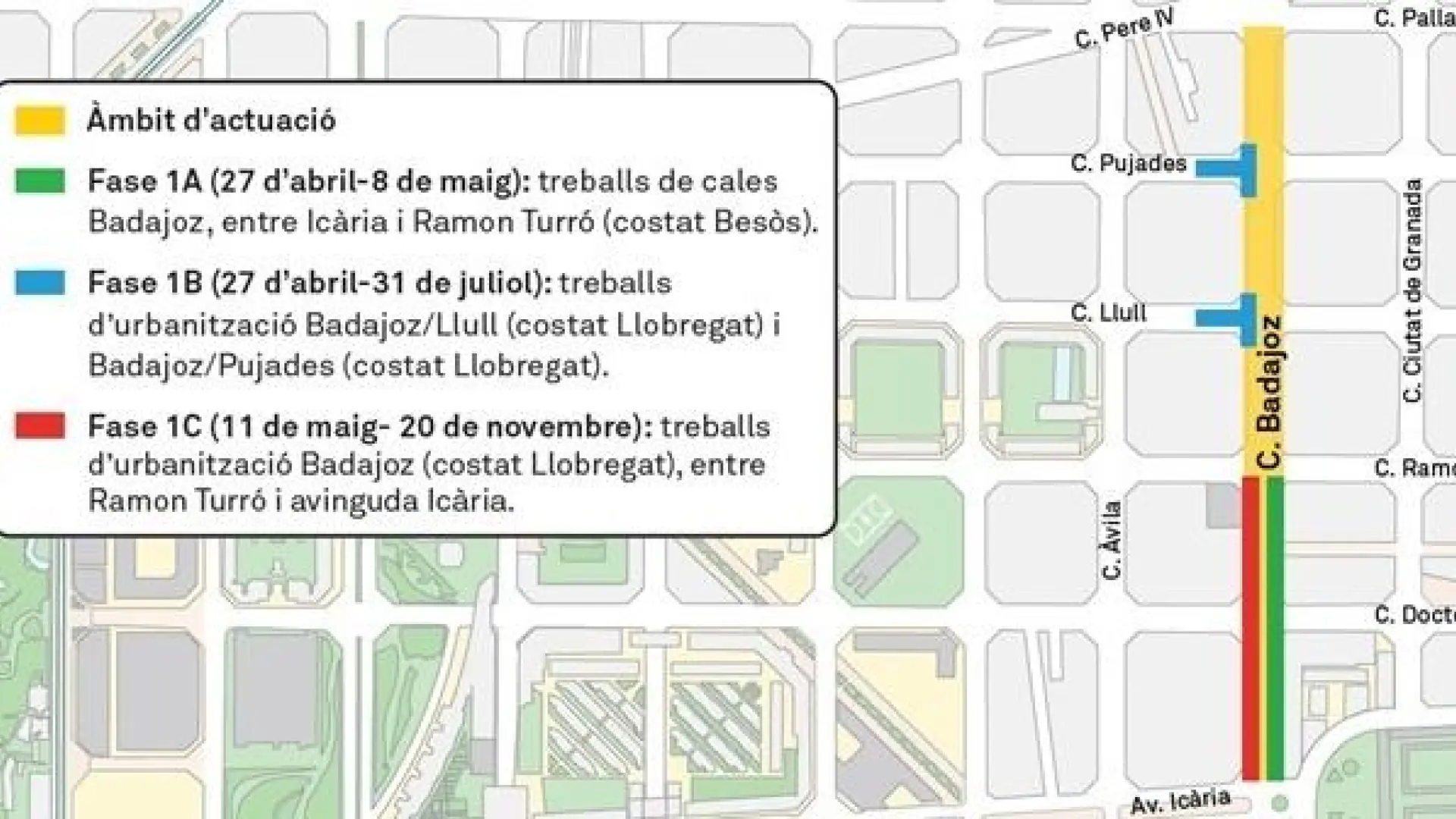 Barselona'da Badajoz Caddesi'nde Yeşil ve Yaya Odaklı Dönüşüm Başladı
